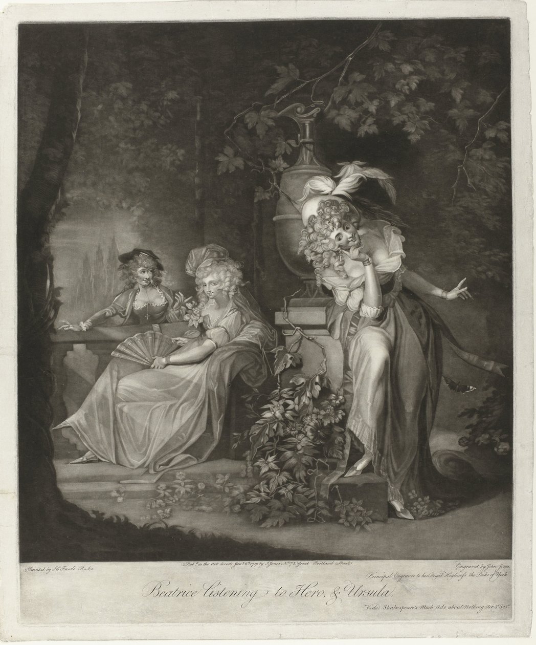 Hero und Ursula werden von Beatrice belauscht von John Jones
