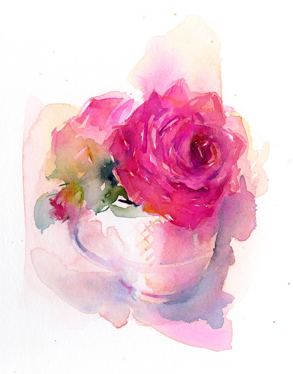 Rose in Teetasse von John Keeling