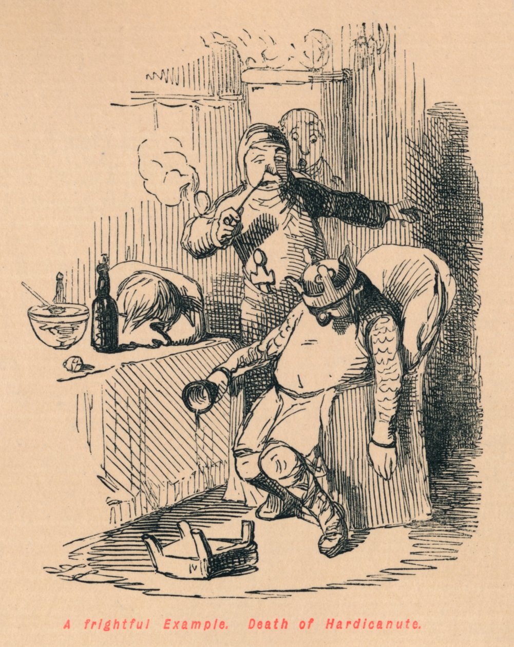 Ein schreckliches Beispiel. Tod von Hardicanute, ca. 1860 von John Leech