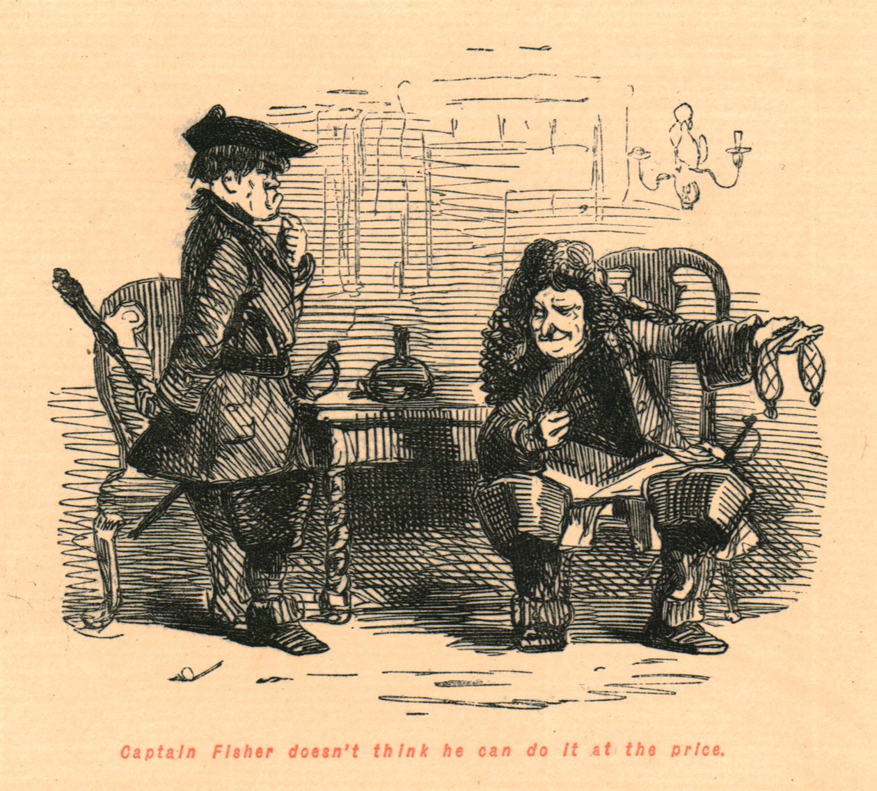 Kapitän Fisher glaubt nicht, dass er es zu diesem Preis schaffen kann, 1897 von John Leech