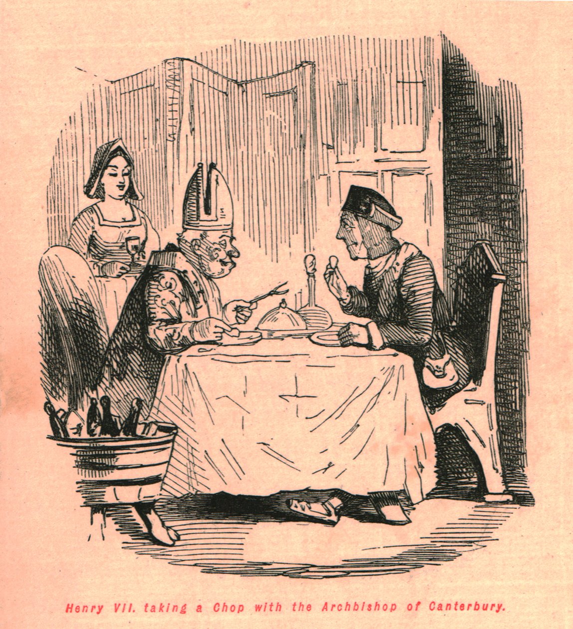 Heinrich VII. isst mit dem Erzbischof von Canterbury, 1897 von John Leech