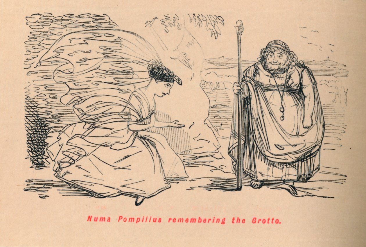 Numa Pompilius erinnert sich an die Grotte, 1852 von John Leech