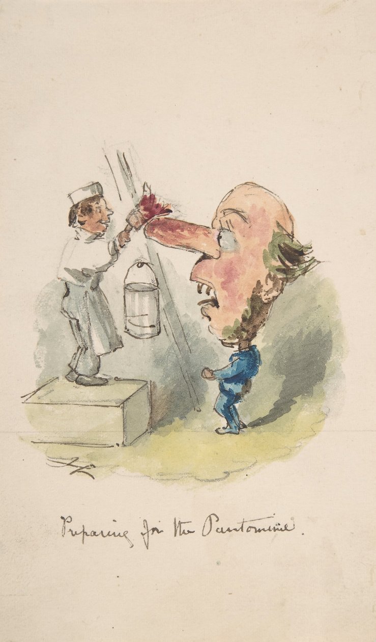 Vorbereitung auf die Pantomime, 1836-64 von John Leech