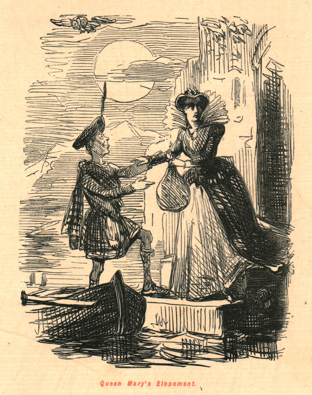 Die Flucht von Königin Mary, 1897 von John Leech