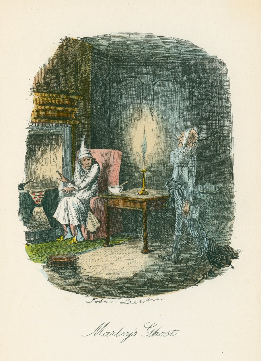 Szene aus Eine Weihnachtsgeschichte von Charles Dickens, 1843 von John Leech