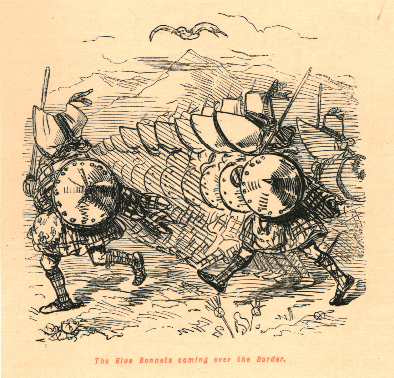 Die Blauen Hauben kommen über die Grenze, 1897 von John Leech