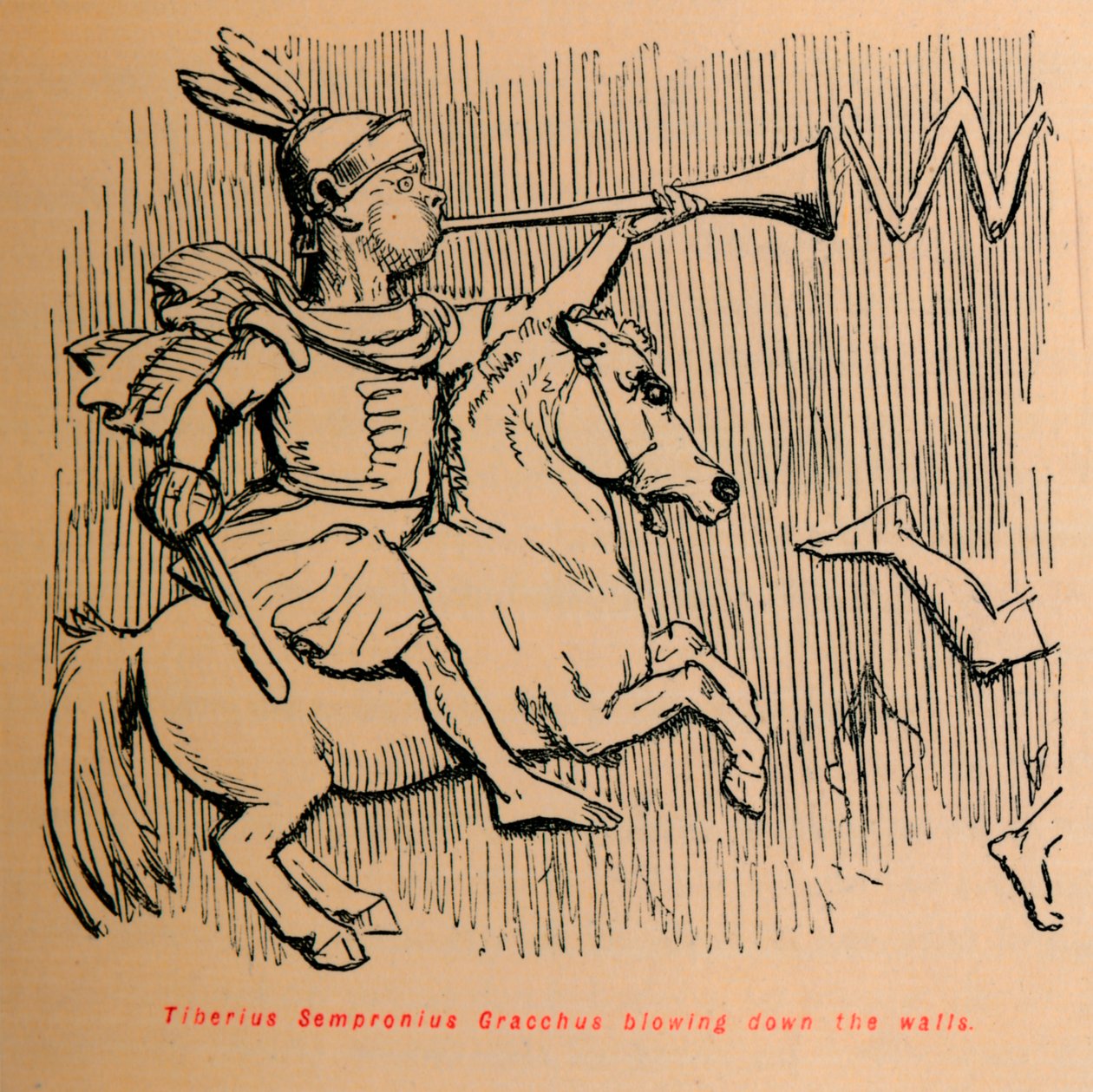 Tiberius Sempronius Gracchus bläst die Mauern nieder, 1852 von John Leech