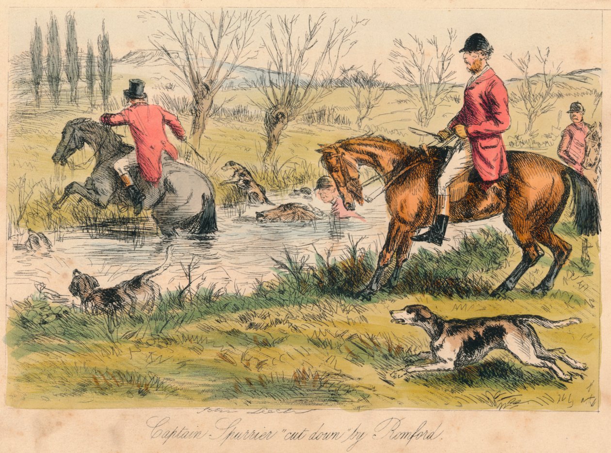 Captain Spurrier von Romford niedergeschlagen, 1865 von John Leech and Hablot Knight Browne