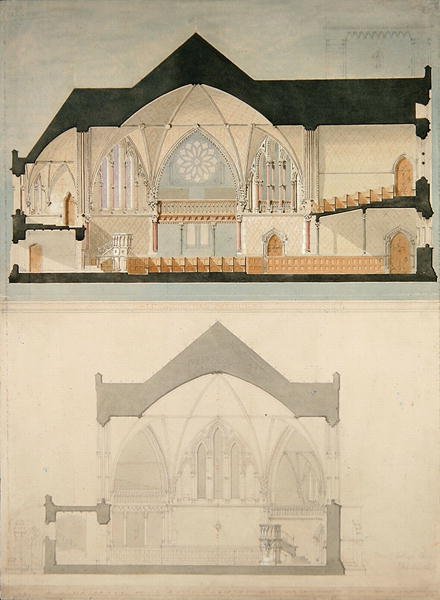 Seitenansicht der Trinity College Church, Edinburgh von John Lessels