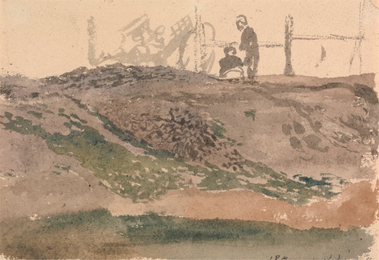 Figuren auf einem Ufer, Kensington Gravel Pits von John Linnell