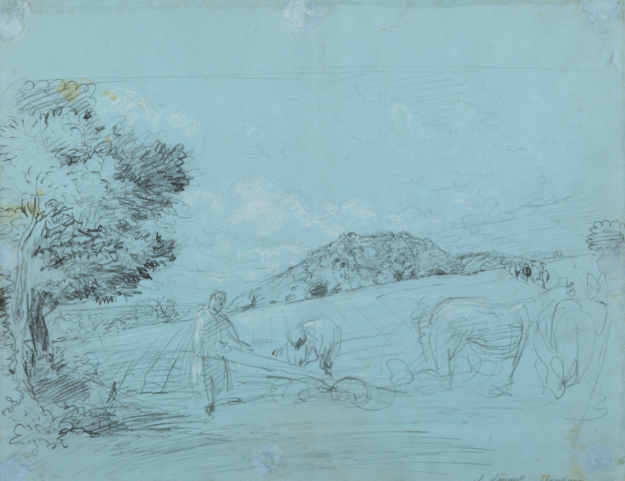 Pflügen in Shoreham von John Linnell