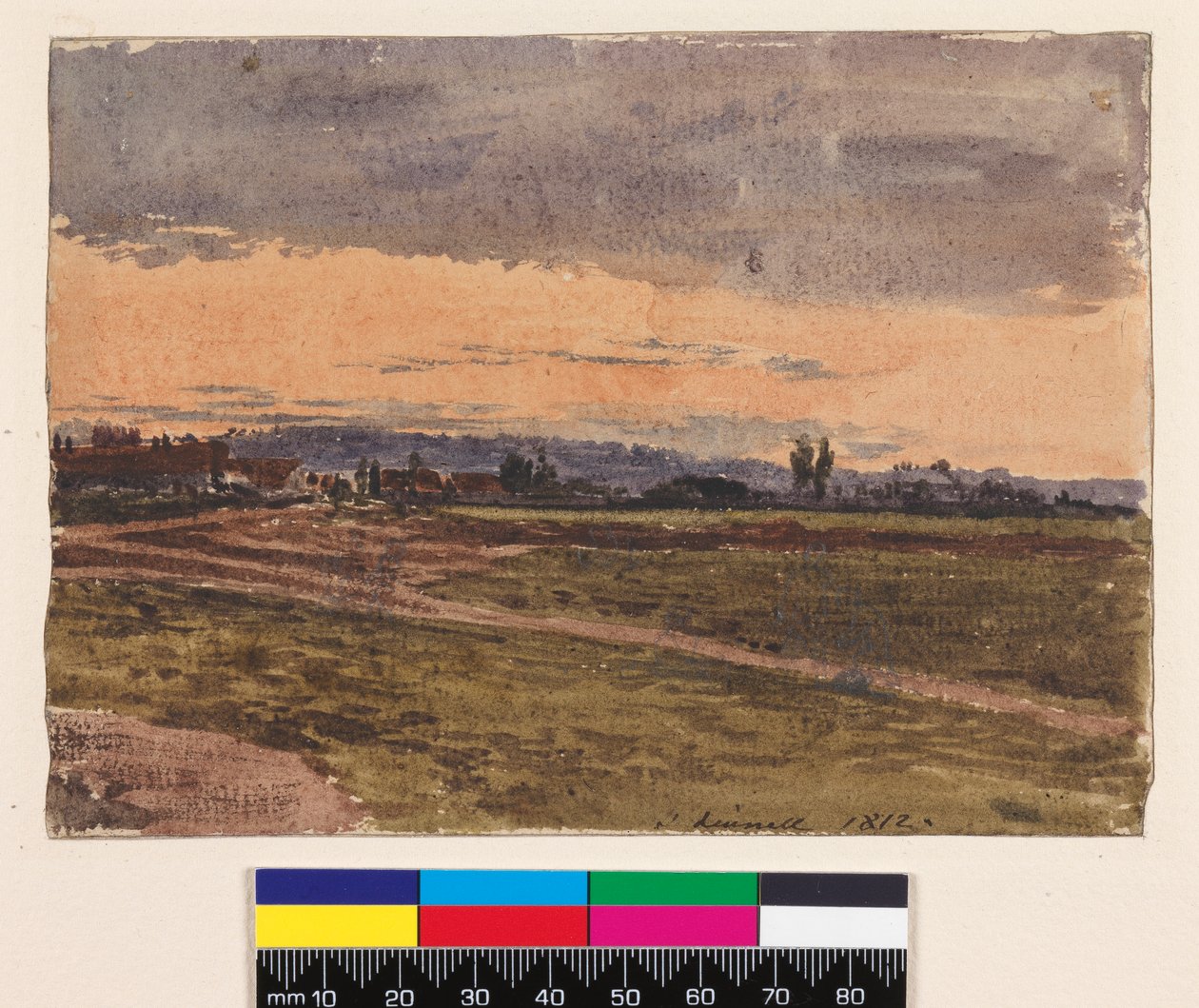 Sonnenuntergang (Recto). Eine Skizze für dasselbe Thema (Verso), 1812 von John Linnell