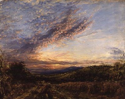 Sonnenuntergang über einer Moorlandschaft, frühe 1850er von John Linnell