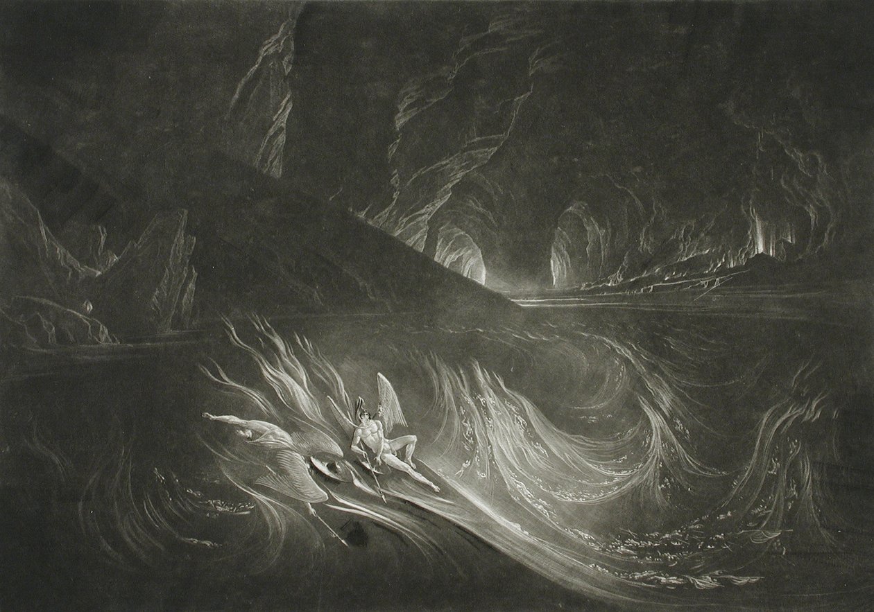 Luzifer auf dem brennenden See von John Martin