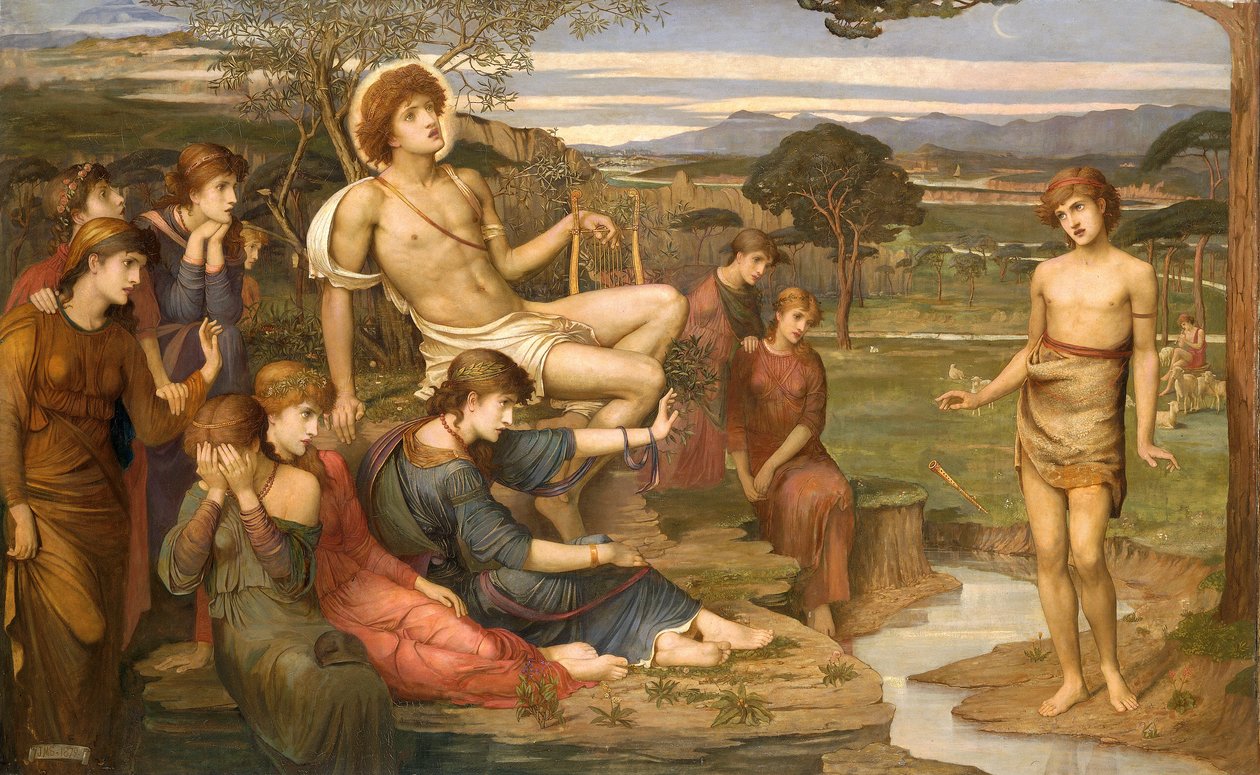 Apollo und Marsyas, 1879 von John Melhuish Strudwick