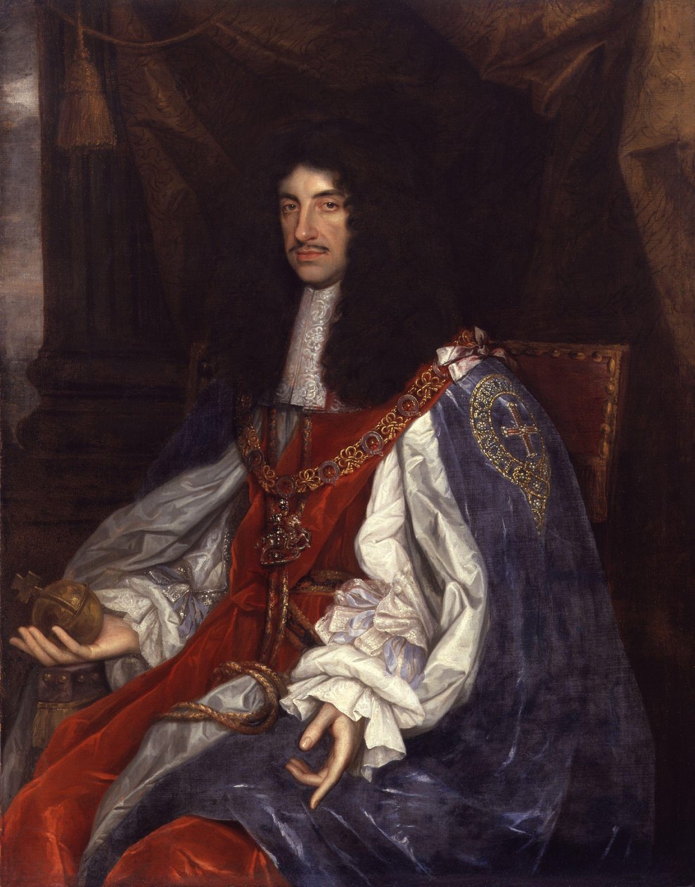 Porträt von Karl II. in Garter-Roben von John Michael Wright