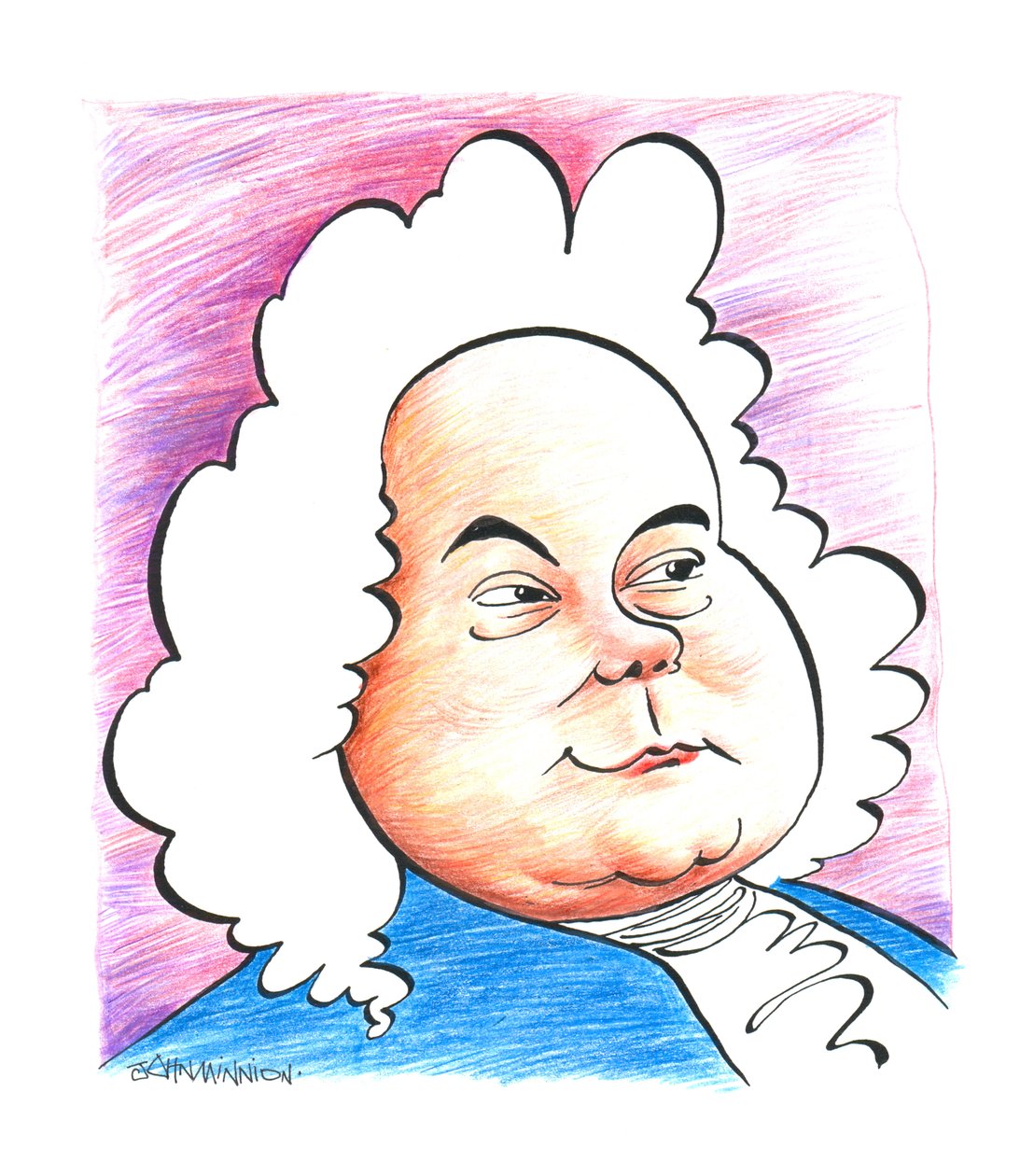 Georg Friedrich - Georg Friedrich Händel - Karikatur des deutschen (später englischen) Komponisten John Minnion von John Minnion