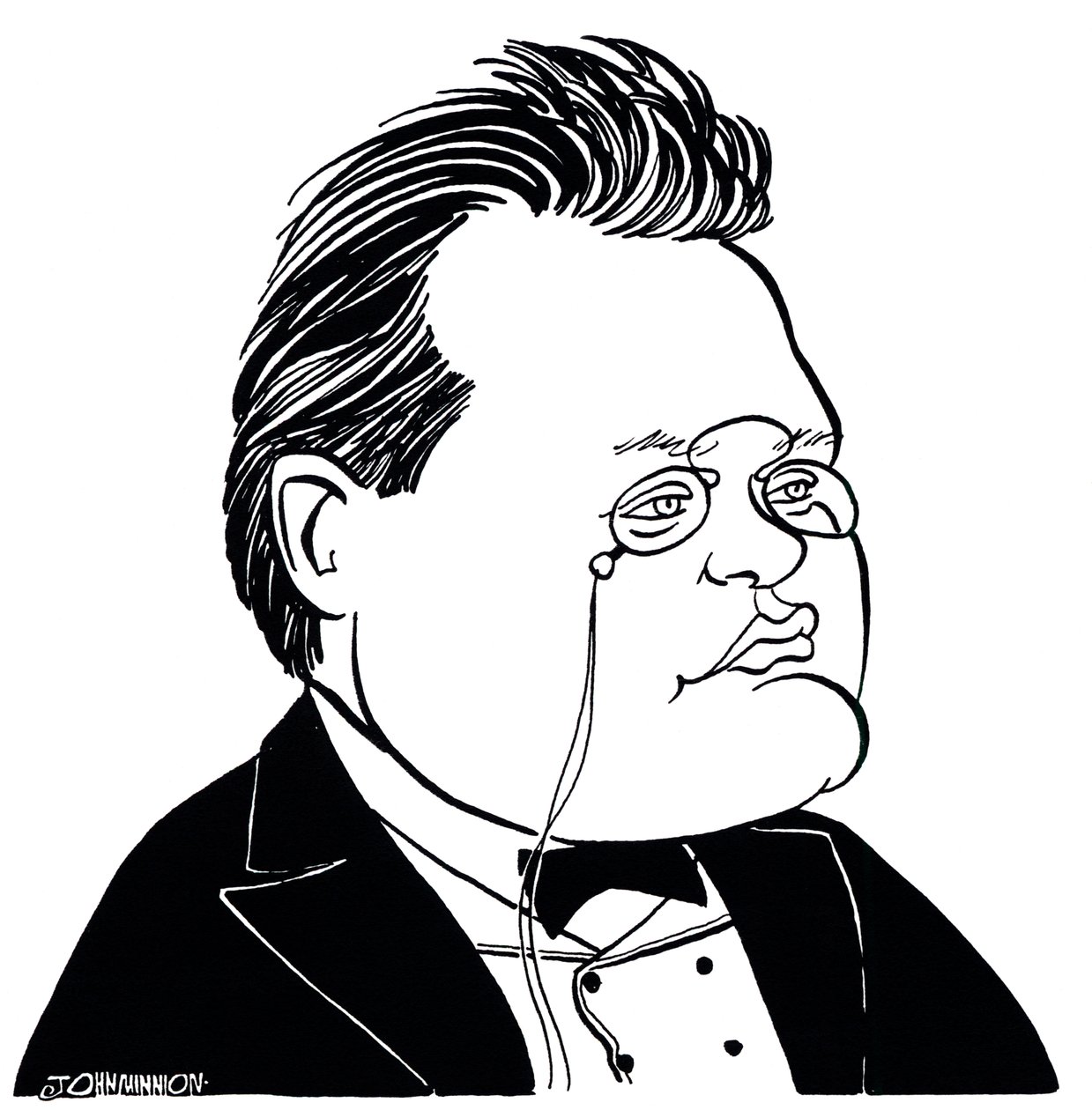 Max Reger - Karikatur des deutschen Komponisten von John Minnion
