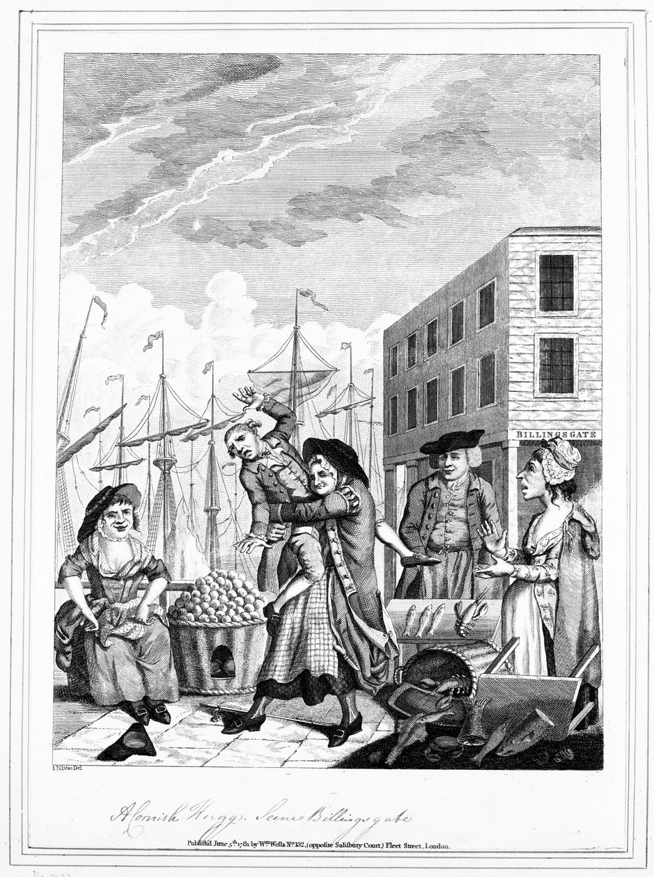 Ein Cornish Hug in Billingsgate, 1781 von John Nixon
