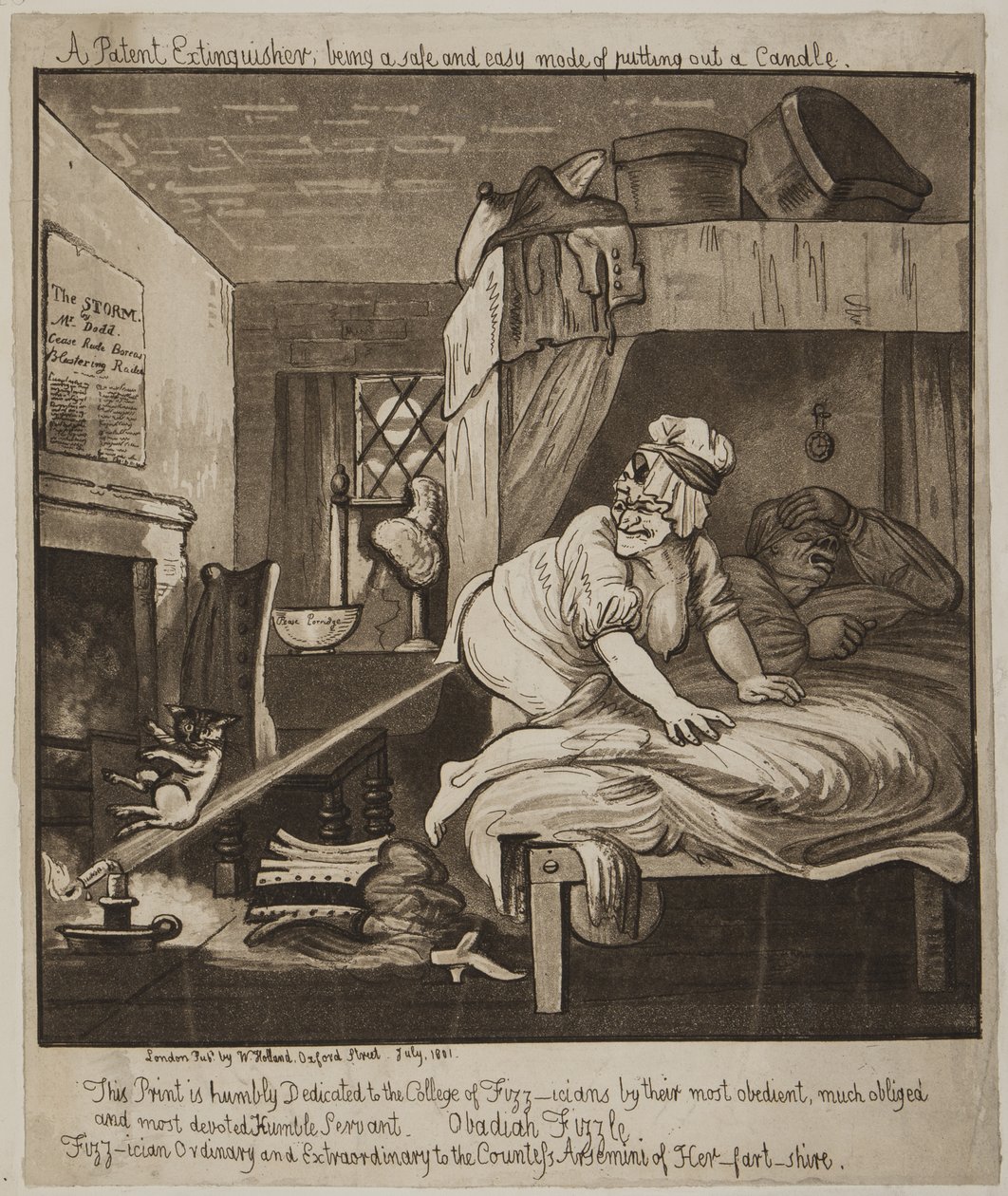 Ein Patentlöscher, eine sichere und einfache Methode, eine Kerze auszublasen, 1801 von John Nixon