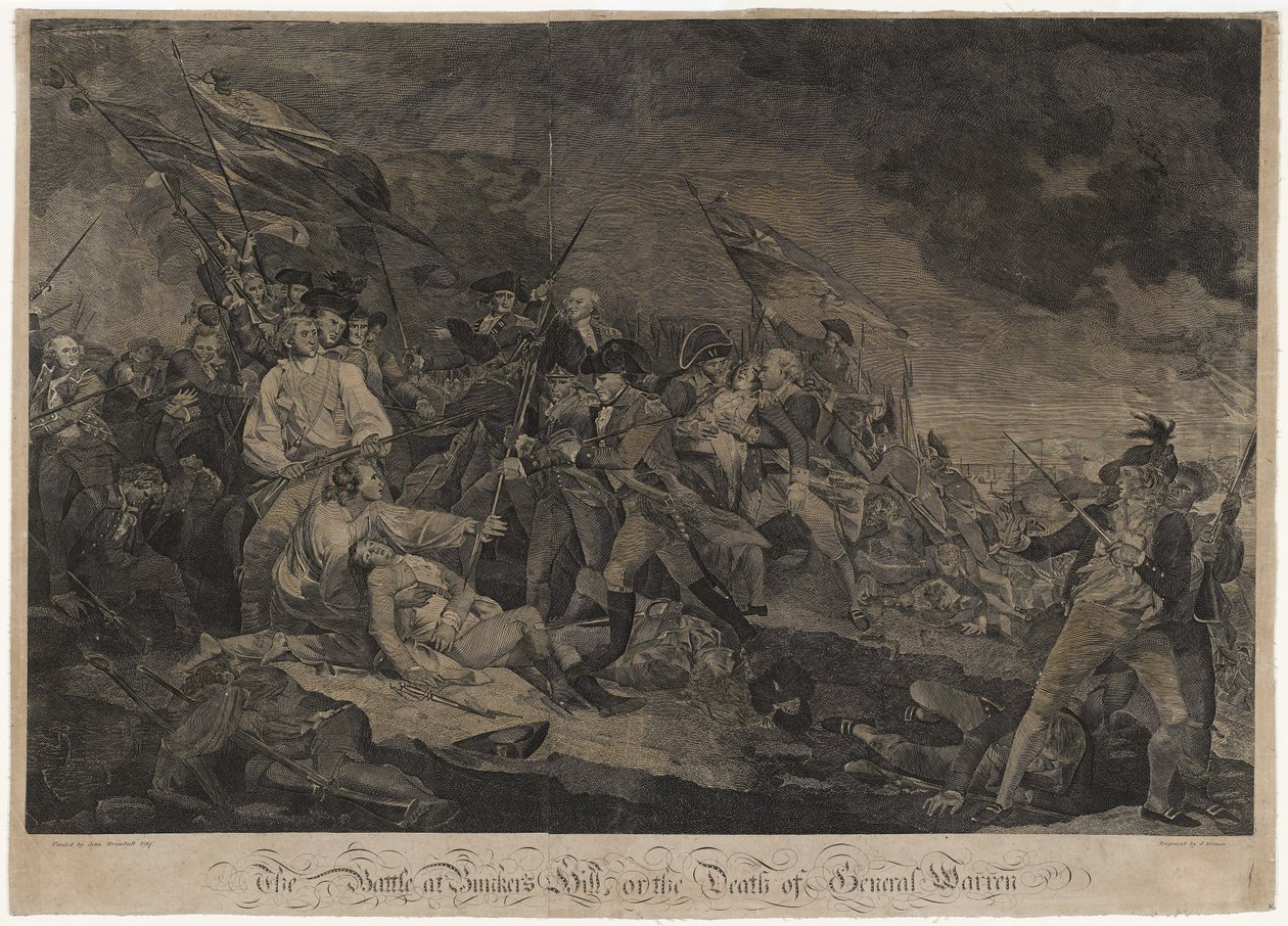 Die Schlacht am Bunker Hill oder Der Tod von General Warren, ca. 1798-1817 (Gravur) von John Norman