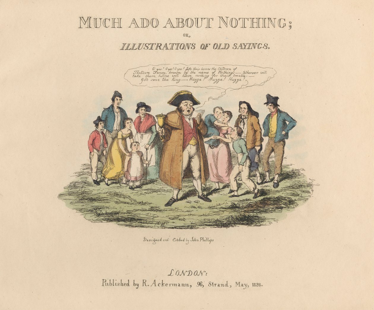Einer von einem Satz von vier: Viel Lärm um nichts oder Illustrationen alter Sprichwörter von John Phillips