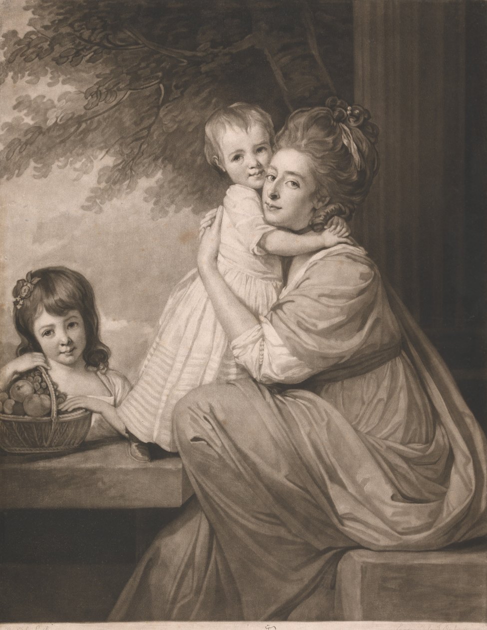 Mrs. Stables und zwei Töchter Harriet & Maria von John Raphael Smith