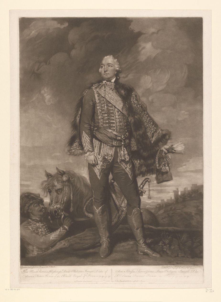 Porträt von Louis Philippe II. von Orléans His most Serene Highness Louis Philippe Joseph Duke of Orleans (...) (Titel auf Objekt) von John Raphael Smith