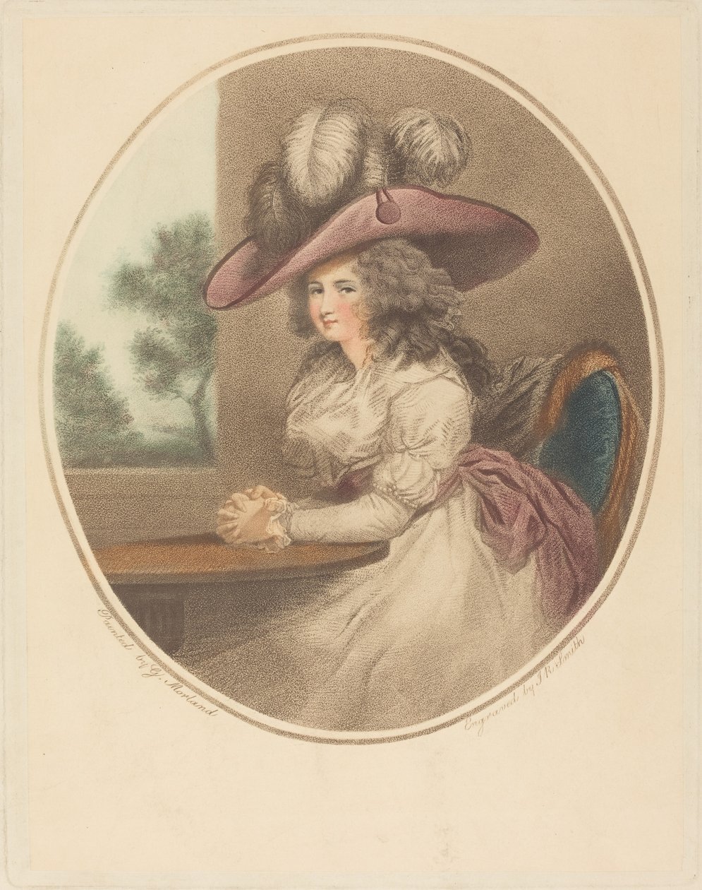 Anne Ward Morland (Delia in der Stadt) von John Raphael Smith after George Morland