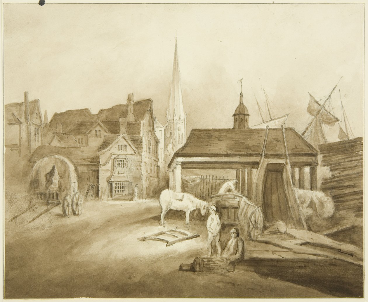 Nordostende der King Street, zeigt den Welsh Market von John Reverend Eden