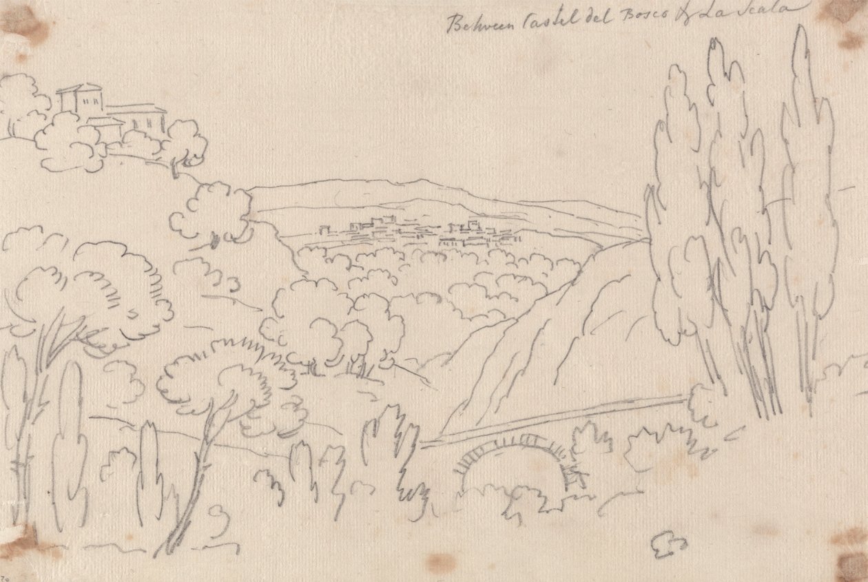 Zwischen Castel del Bosco und La Scala von John Robert Cozens