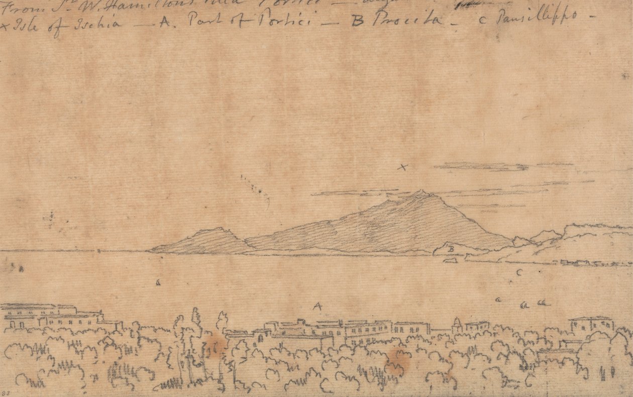 Von der Villa von Sir W. Hamilton, Portici, 12. August von John Robert Cozens