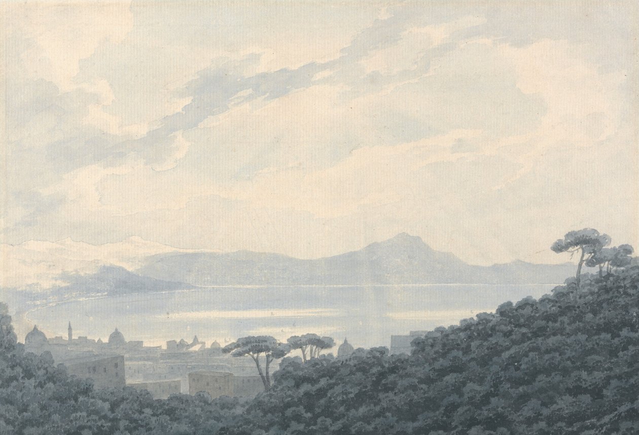 Die Bucht von Neapel von Capodimonte, Italien von John Robert Cozens