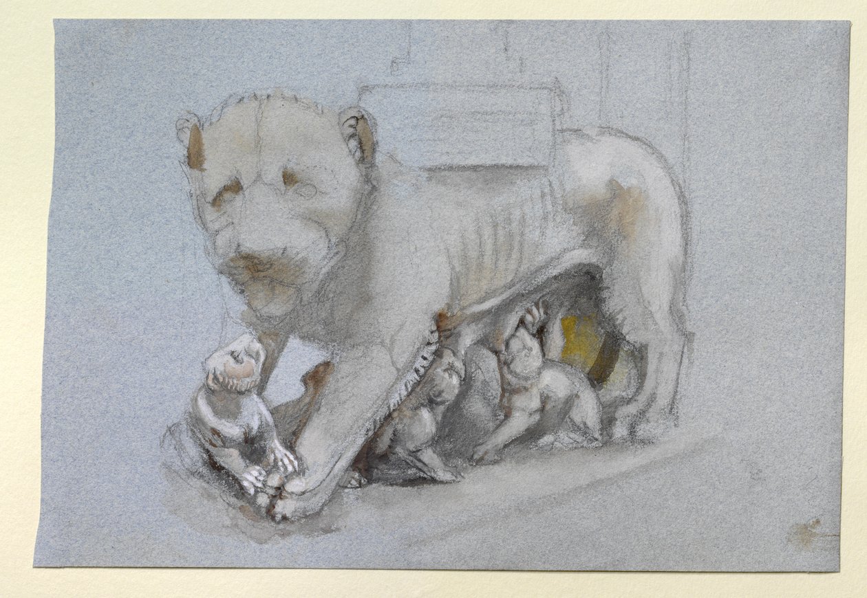 Skizze von Löwin und Jungen von Nicola Pisano