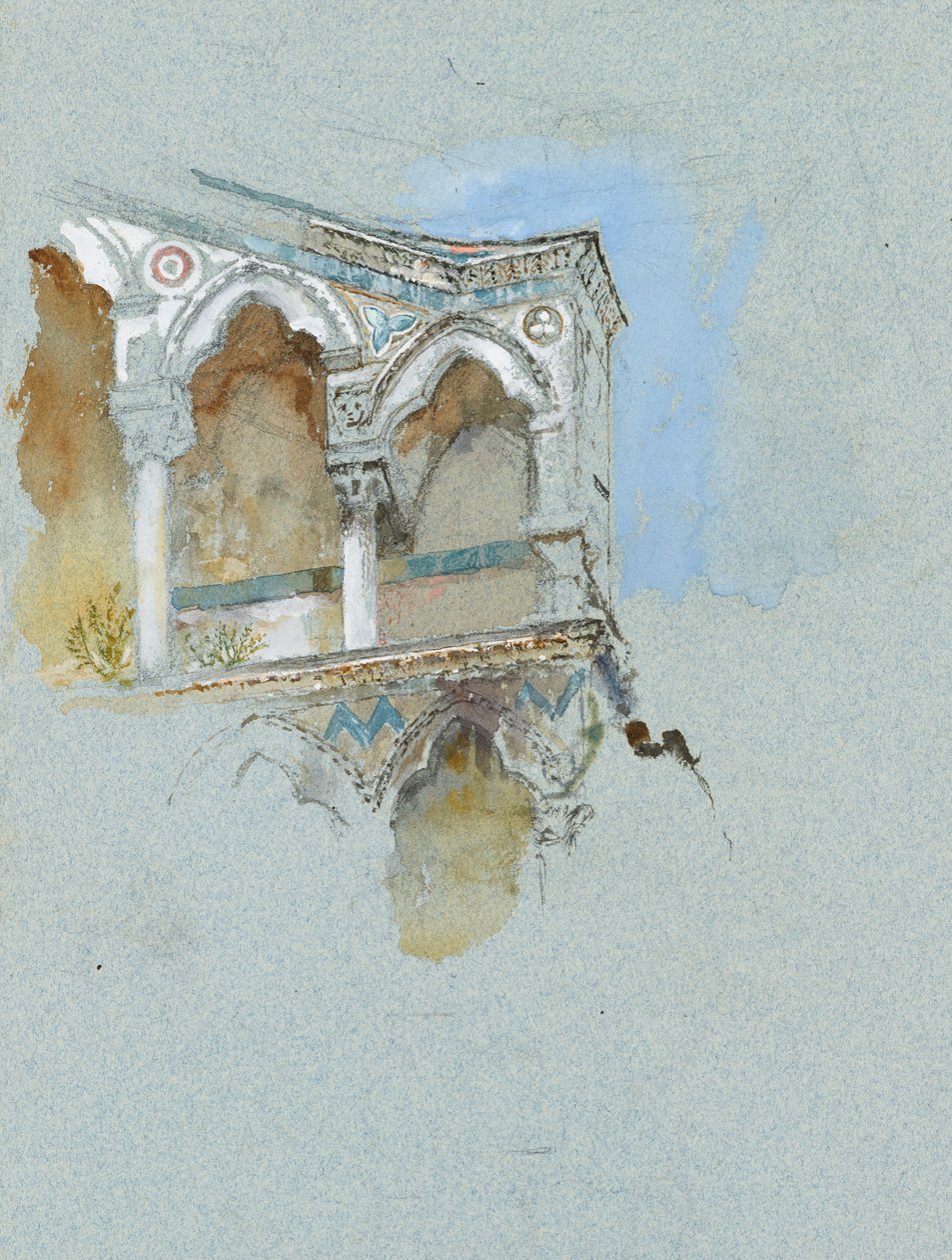 Studie der pisanischen Gotik (Teil der Fassade von San Michele in Borgo, Pisa) von John Ruskin