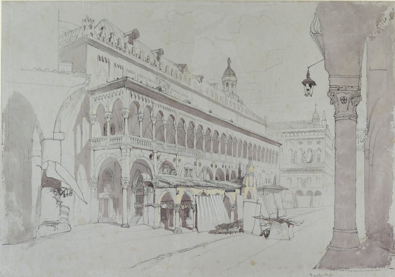 Der Palazzo della Ragione und die Piazza delle Erbe, Padua, Mai 1841 von John Ruskin