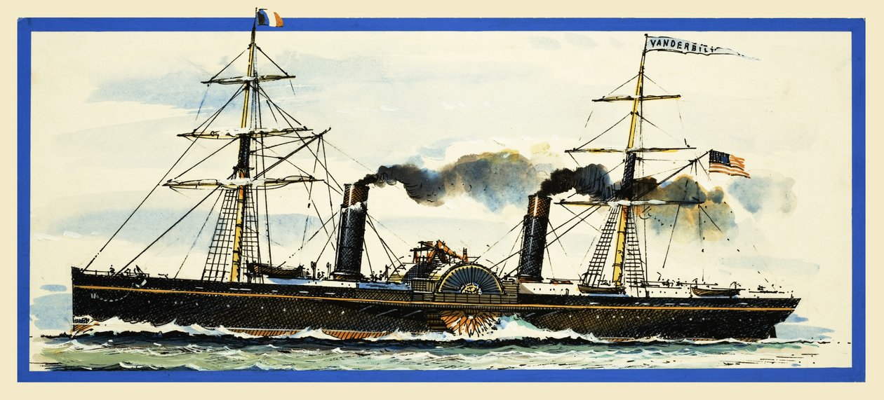 Der amerikanische Raddampfer Vanderbilt von John S. Smith