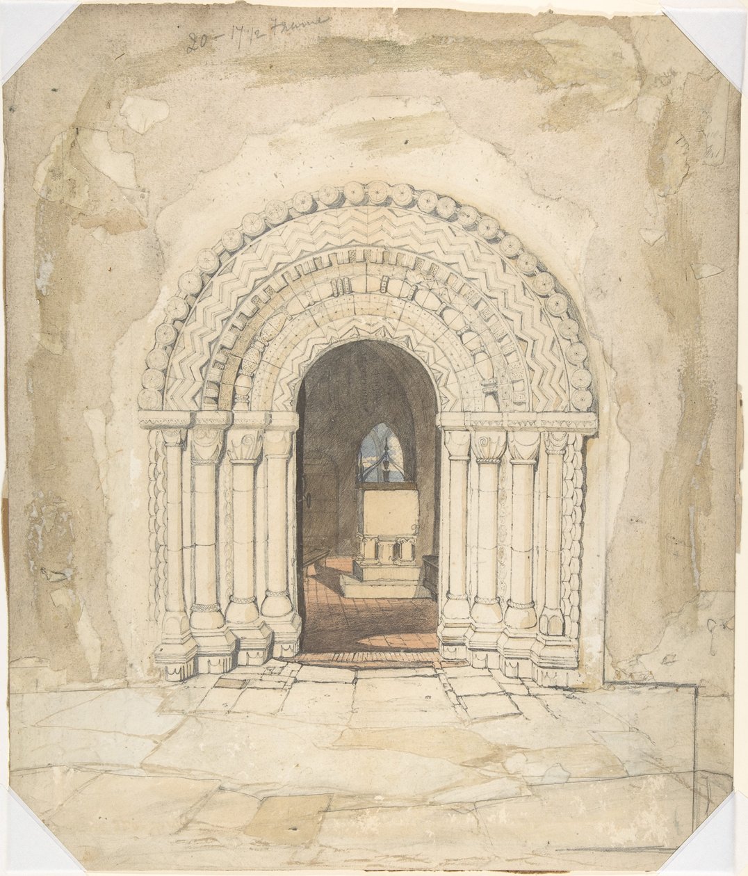 Portal der Kirche von Heckingham von John Sell Cotman