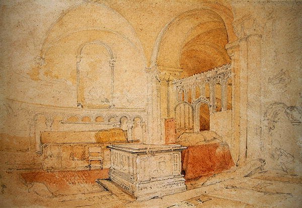 Innenraum der Kathedrale von Norwich von John Sell Cotman