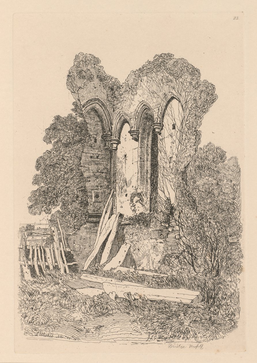 Liber Studiorum: Tafel 23, Ruinen bei Beeston, Norfolk: Nr. 3 von John Sell Cotman