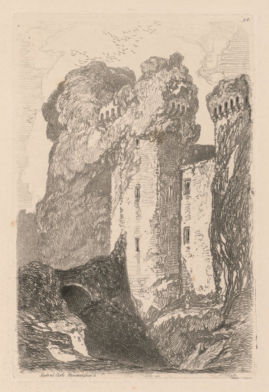 Liber Studiorum: Tafel 24, Ragland Castle, Monmouthshire von John Sell Cotman