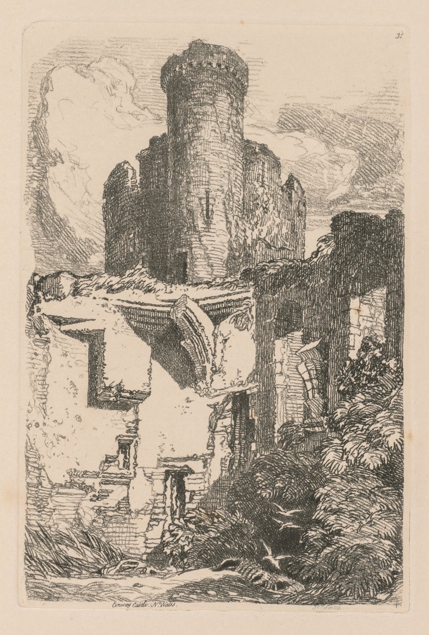 Liber Studiorum: Tafel 31, Conway Castle, N. Wales von John Sell Cotman