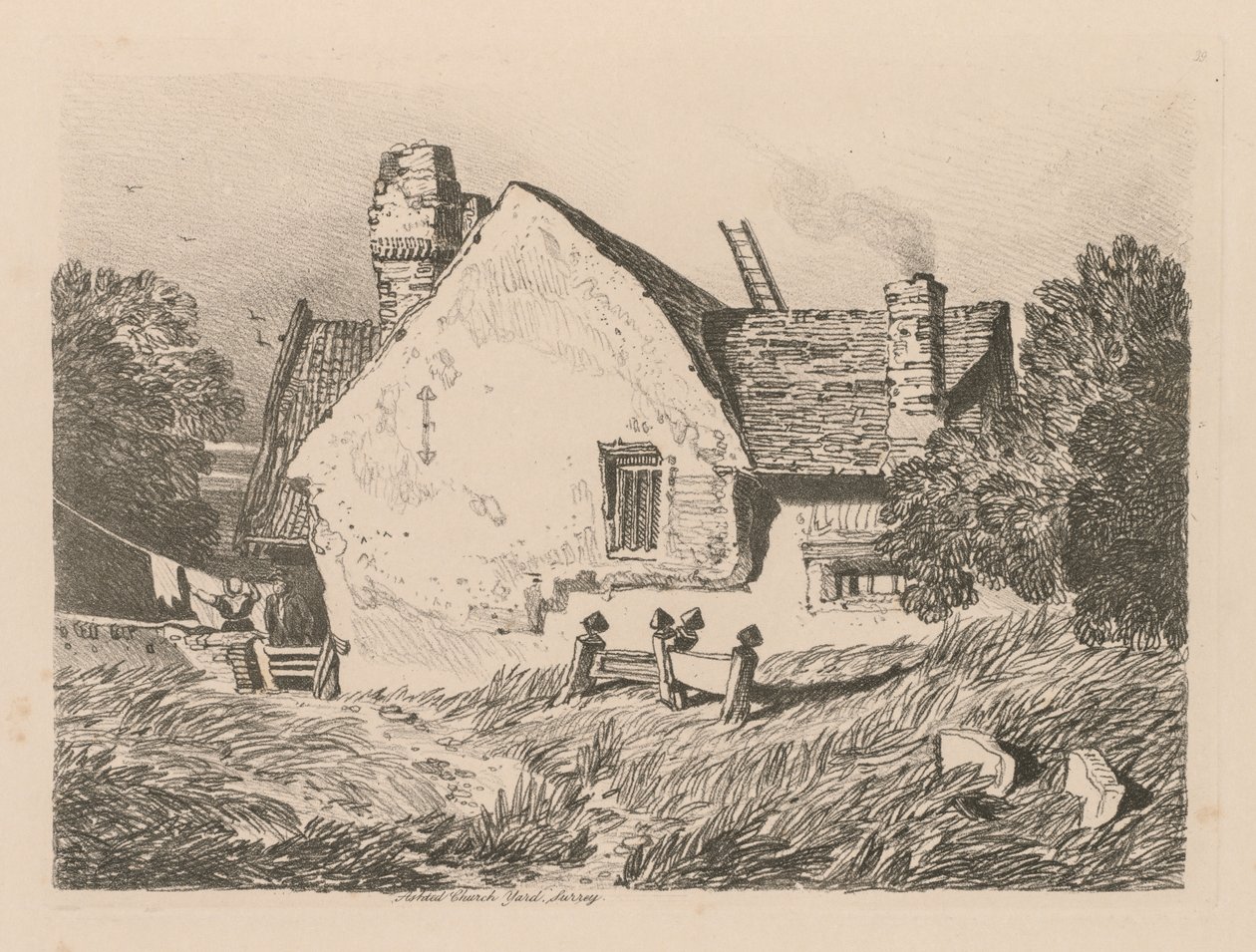 Liber Studiorum: Tafel 39, Blick auf Ashdted, Surrey von John Sell Cotman