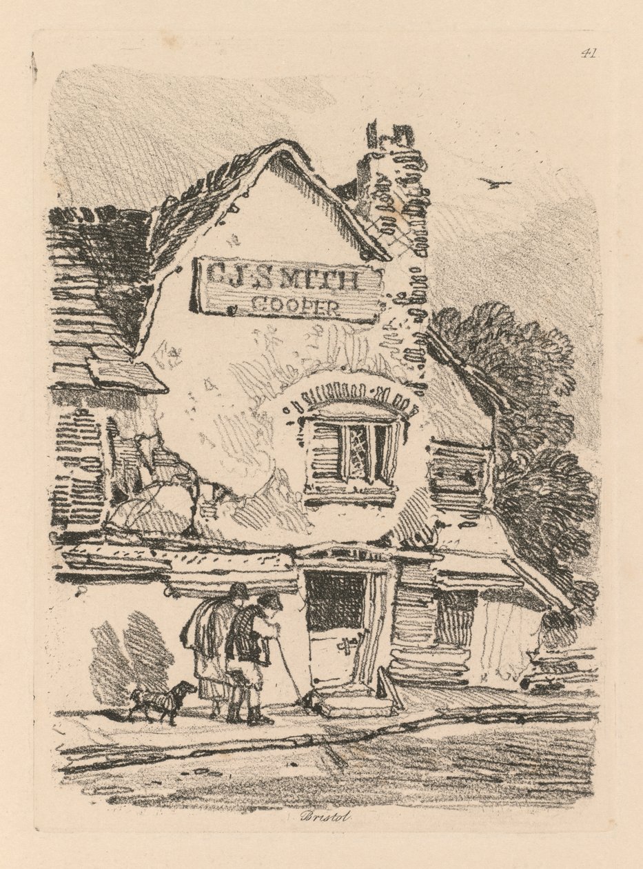 Liber Studiorum: Platte 41, Haus in Bristol, 1838 von John Sell Cotman