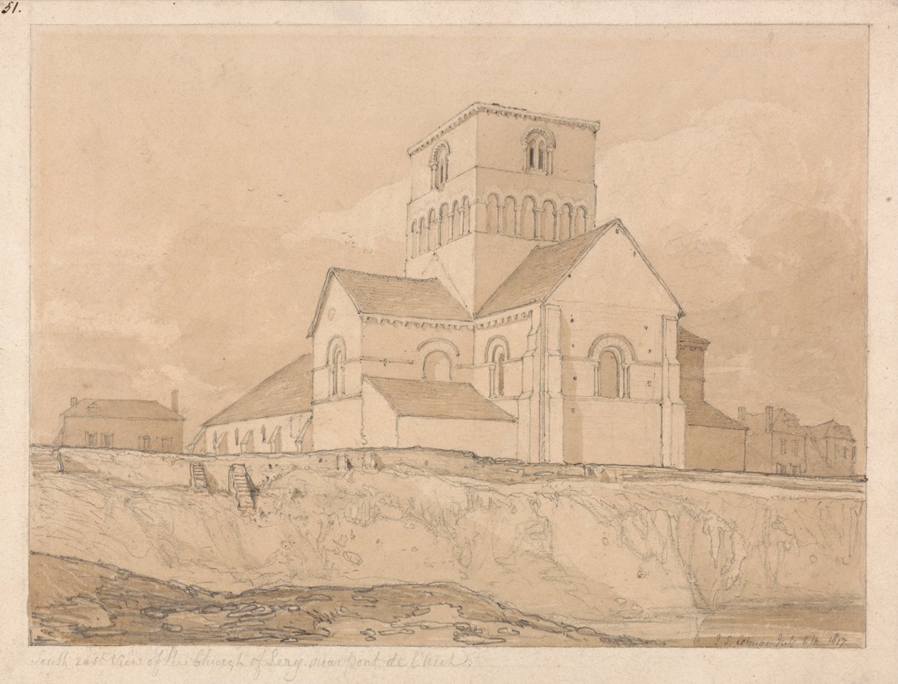 Südostansicht der Kirche von Lery, in der Nähe von Pont-de-l