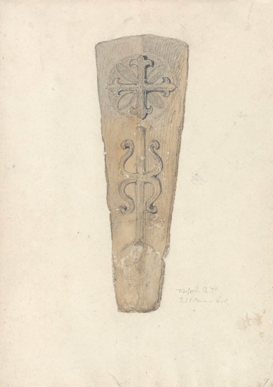 Studie eines Sargdeckels aus einer (?) Norfolk Kirche von John Sell Cotman