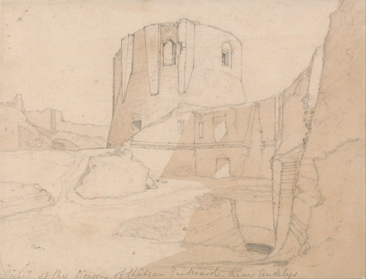 Ansicht des Donjons von Château Gaillard, nahe Andelys, Normandie von John Sell Cotman