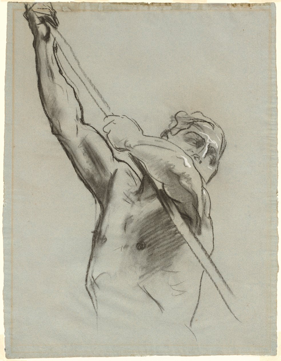 Männlicher Torso mit Stange von John Singer Sargent