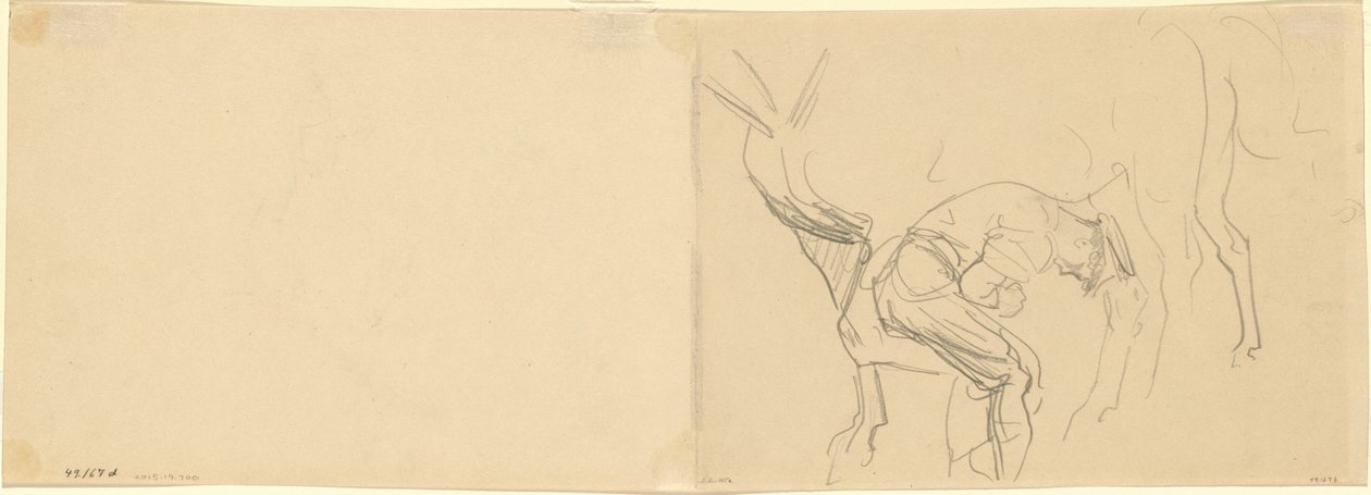Studie zum Beschlagen von Kavalleriepferden an der Front (Detail) von John Singer Sargent
