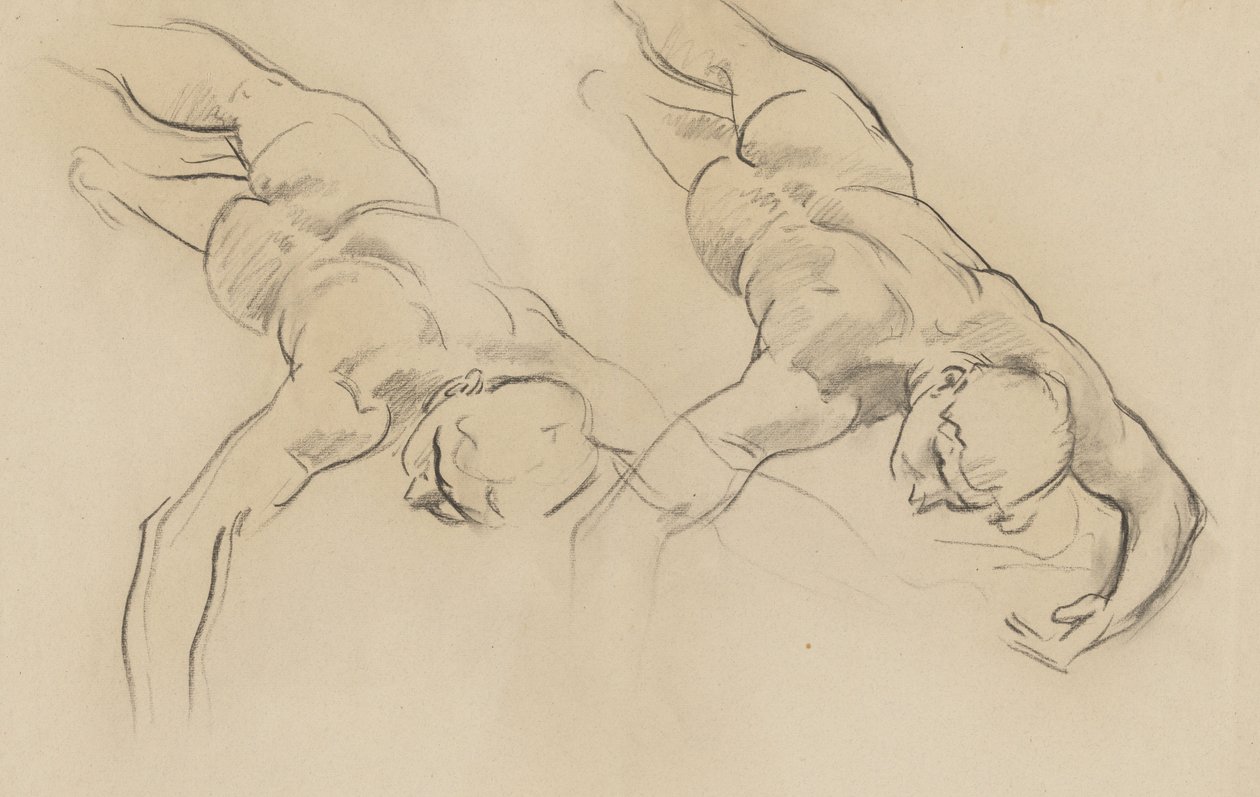 Studie einer der Stunden (dritte Figur von links, gedreht) für Apollo in seinem Wagen mit den Stunden, Wandgemälde, Treppe, Museum of Fine Arts, Boston von John Singer Sargent